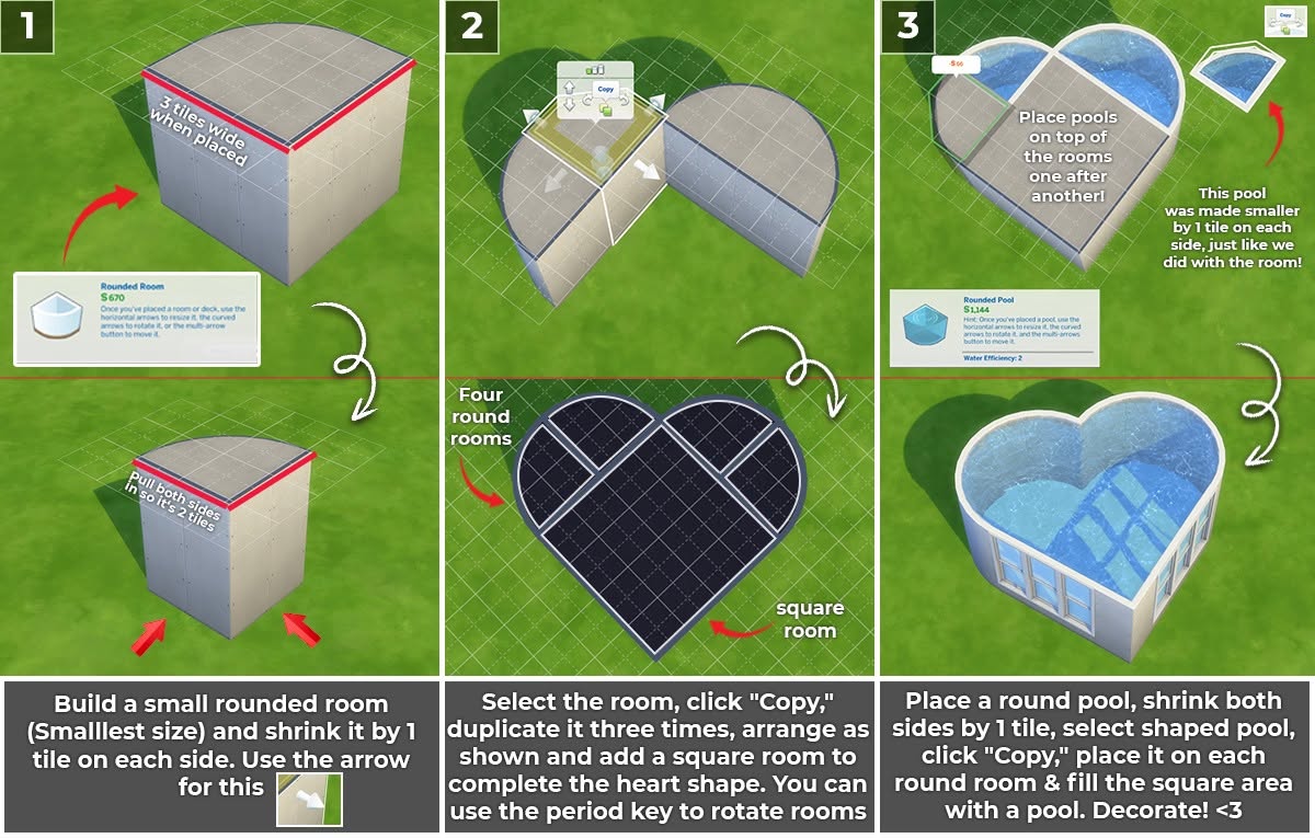 Herzförmiger Pool in Die Sims 4