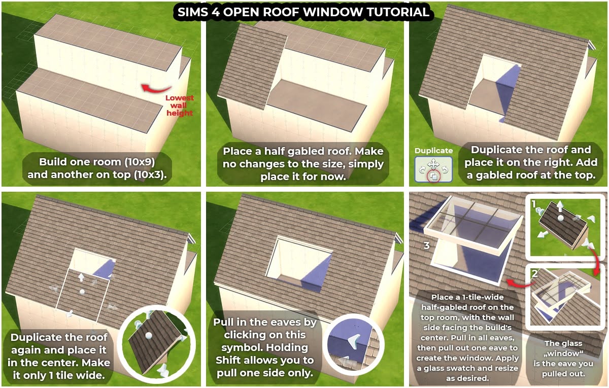 Offenes Dachfenster in einem Dach in Die Sims 4